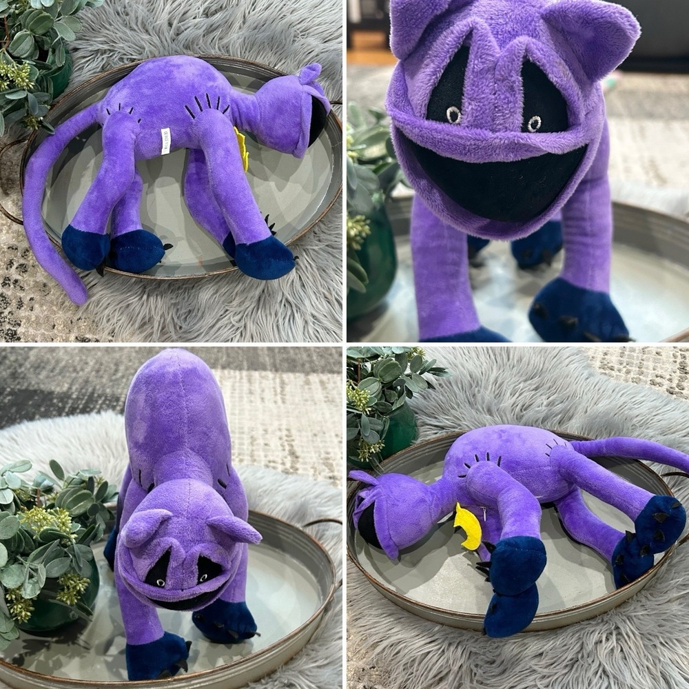 Poppy Playtime 13" Tall Purple Plush Toy Long Legs Catnap Smiling Critters